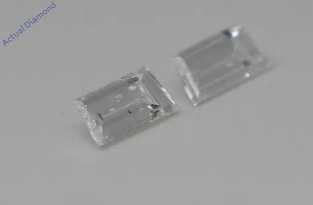 Alt view image 3 of 4 - A Pair of Trapezoid Cut Natural Mined Loose Diamonds (0.69 Ct,H-i Color,VS Clarity)