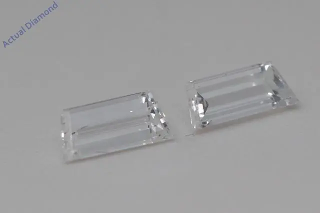 Alt view image 2 of 4 - A Pair of Trapezoid Cut Natural Mined Loose Diamonds (0.62 Ct,F Color,VS1-SI2 Clarity)