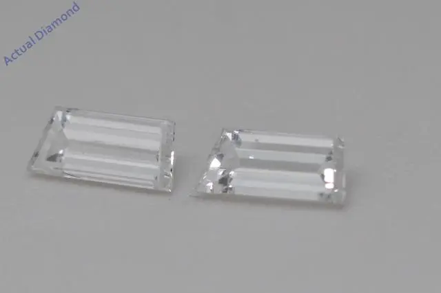 Alt view image 4 of 4 - A Pair of Trapezoid Cut Natural Mined Loose Diamonds (0.62 Ct,F Color,VS1-SI2 Clarity)