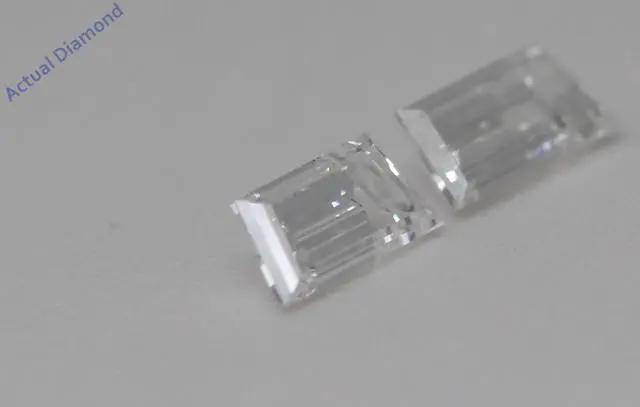 Alt view image 3 of 4 - A Pair of Trapezoid Cut Natural Mined Loose Diamonds (0.73 Ct,F Color,VS1 Clarity)
