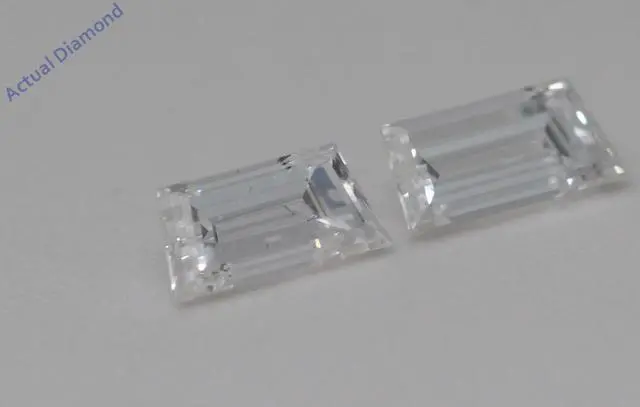 Alt view image 2 of 4 - A Pair of Trapezoid Cut Natural Mined Loose Diamonds (0.73 Ct,F Color,VS1 Clarity)