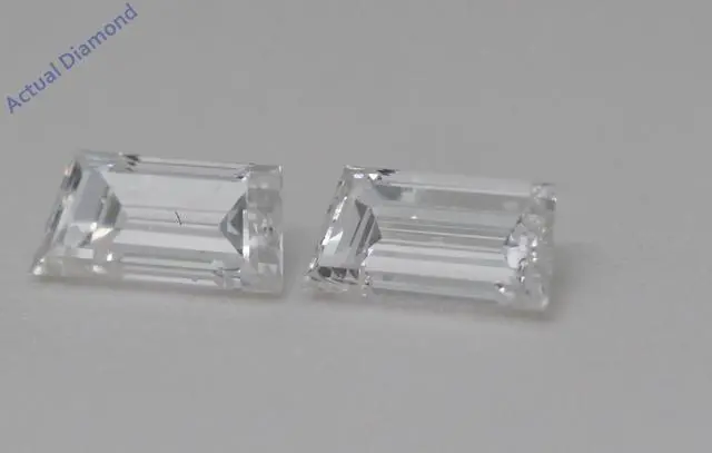 Alt view image 4 of 4 - A Pair of Trapezoid Cut Natural Mined Loose Diamonds (0.73 Ct,F Color,VS1 Clarity)
