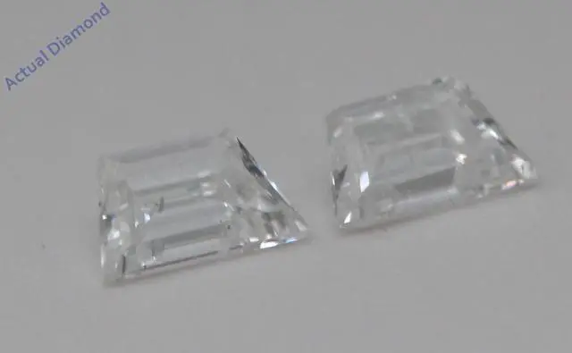 Alt view image 2 of 4 - A Pair of Trapezoid Cut Natural Mined Loose Diamonds (0.92 Ct,F Color,SI3 Clarity)
