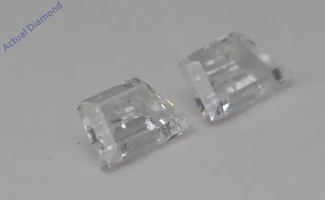 Alt view image 3 of 4 - A Pair of Trapezoid Cut Natural Mined Loose Diamonds (0.92 Ct,F Color,SI3 Clarity)