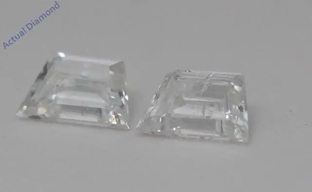 Alt view image 4 of 4 - A Pair of Trapezoid Cut Natural Mined Loose Diamonds (0.92 Ct,F Color,SI3 Clarity)