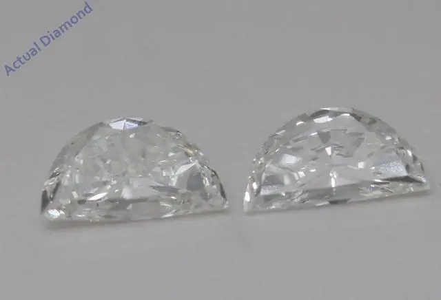Main image of A Pair of Half Moon Cut Natural Mined Loose Diamonds (0.6 Ct,H Color,VVS2 Clarity)