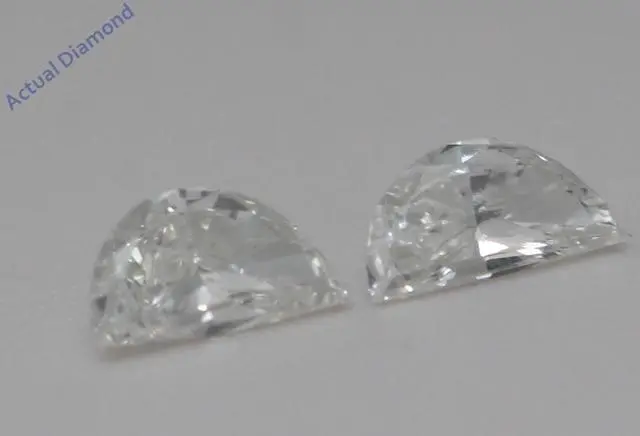Alt view image 2 of 4 - A Pair of Half Moon Cut Natural Mined Loose Diamonds (0.6 Ct,H Color,VVS2 Clarity)