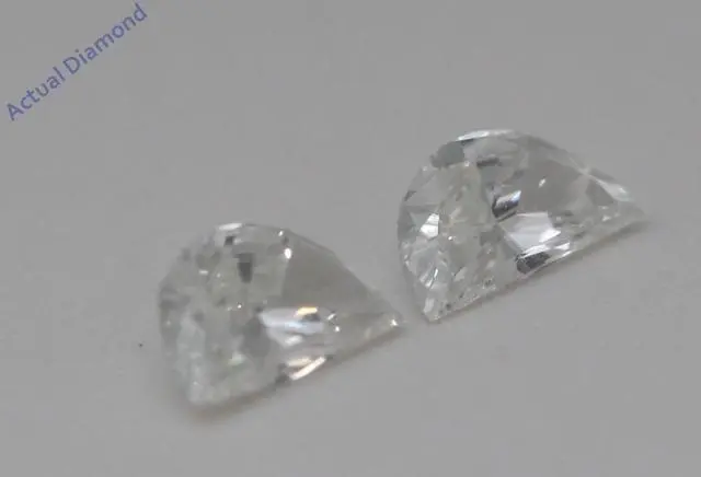 Alt view image 3 of 4 - A Pair of Half Moon Cut Natural Mined Loose Diamonds (0.6 Ct,H Color,VVS2 Clarity)