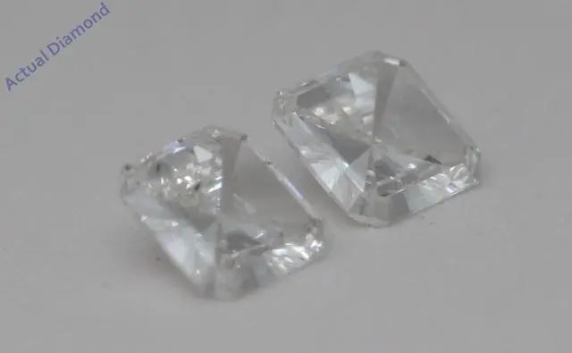 Alt view image 3 of 4 - A Pair of Asscher Cut Natural Mined Loose Diamonds (0.87 Ct,H Color,VS2-SI1 Clarity)