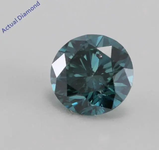Alt view image 2 of 2 - Round Cut Loose Diamond (0.71 Ct, Sky Blue(Color irradiated), I1)