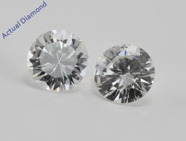 Alt view image 2 of 3 - A Pair of Round Cut Loose Diamonds (0.99 Ct, I ,VS2)