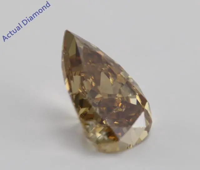 Alt view image 3 of 4 - Pear Cut Loose Diamond (1.64 Ct, Natural Orange Brown, I1)