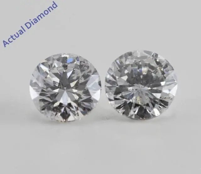 Main image of A Pair of Round Cut Loose Diamonds (2.06 Ct, F-G ,I1-SI3)