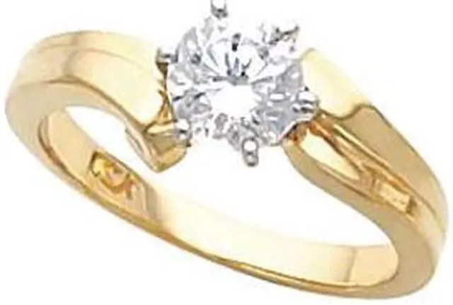Main image of Round Diamond Solitaire Engagement Ring 14k Yellow Gold (1.04 Ct, I Color, VS1(Clarity Enhanced) Clarity) IGL Certified