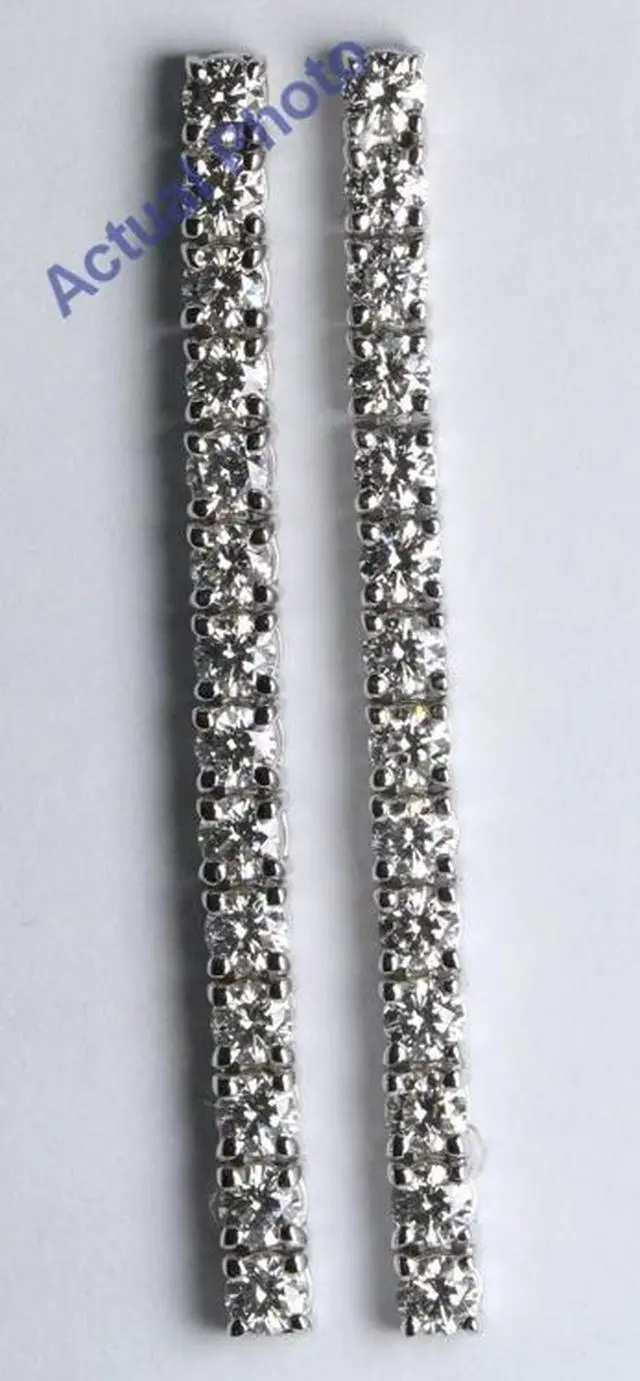 Main image of 18k White Gold Round Cut Diamond Dangle Earrings (1.25 Ct, G Color, VS Clarity)