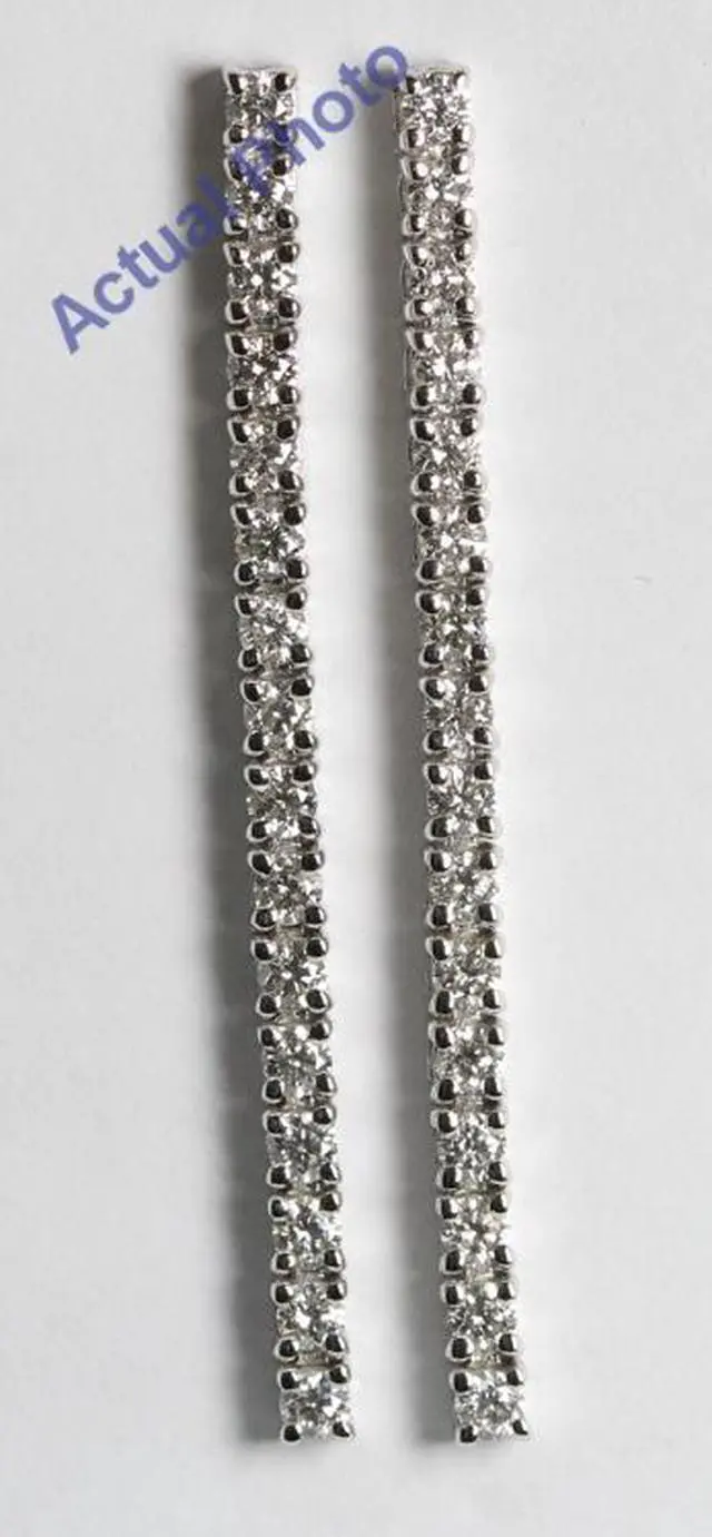 Main image of 18k White Gold Round Cut Diamond Dangle Earrings (0.72 Ct, G Color, VS Clarity)