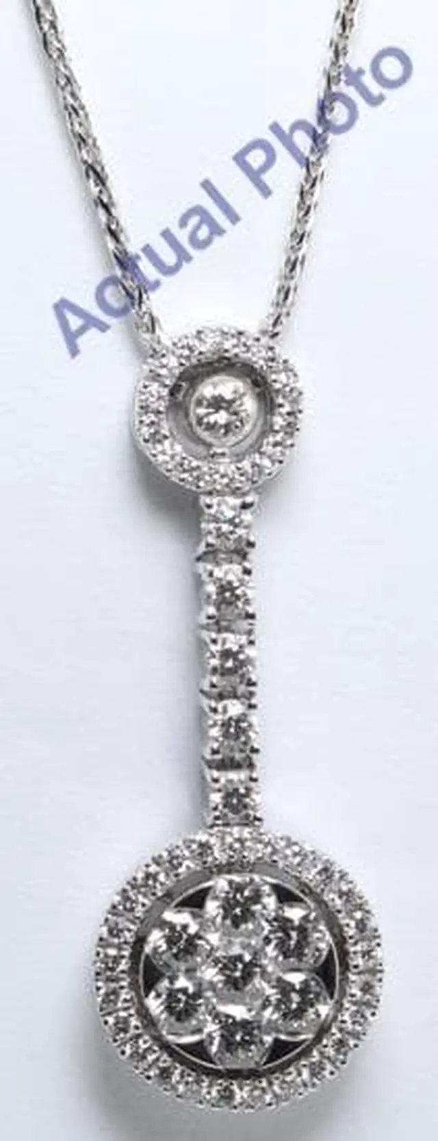 Main image of 18k White Gold Round Cut Invisible Setting Diamond Pendant (1.42 Ct, G Color, VS Clarity)