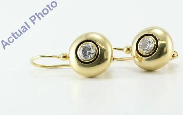 Main image of 14K Yellow Gold Round Cut Bezel Setting Donut Style Diamond Drop Earrings (0.7 Ct, G-H Color, SI Clarity)