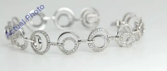 Alt view image 2 of 3 - 18k White Gold Round Cut Modern Style Diamond Fashion Bracelet (2.1 Ct, G Color, SI2 Clarity)