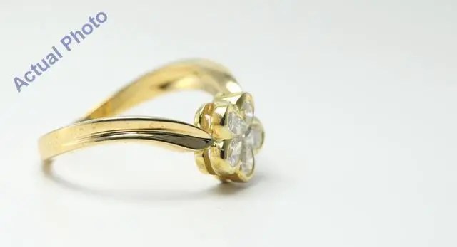 Alt view image 2 of 2 - 18k Yellow Gold Pear Cut Invisible setting Diamond Flower Ring (0.6 Ct, J Color, VS Clarity)