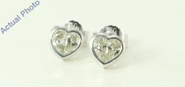 Main image of 18k White Gold Pear Cut Invisible setting Diamond Heart Earrings (0.46 Ct, H Color, vs2 Clarity)