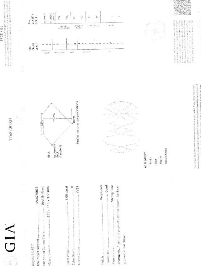 Alt view image 2 of 4 - Oval Diamond Solitaire Engagement Ring, 14k White Gold (1 Ct, H Color, VVS2 Clarity) GIA Certified