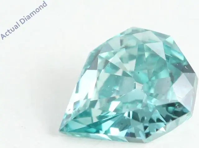 Alt view image 4 of 4 - Pear Empress Cut Loose Diamond (0.61 Ct, Light Blue(Irradiated) Color, VS2 Clarity)