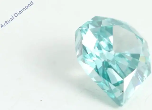 Alt view image 3 of 4 - Pear Empress Cut Loose Diamond (0.61 Ct, Light Blue(Irradiated) Color, VS2 Clarity)