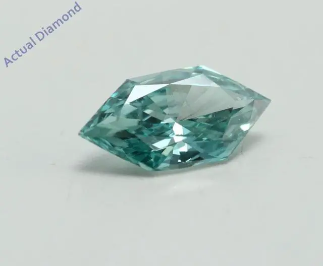 Alt view image 2 of 5 - Marquise Duchess Cut Loose Diamond (0.6 Ct, Fancy Blue(Irradiated) Color, VS1 Clarity) IGL Certified