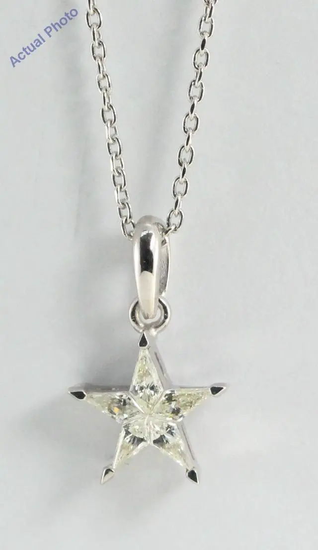 Main image of 18k White Gold Kite Cut Diamond Invisible Setting Star Pendant (0.27 Ct, Jk Color, si Clarity)