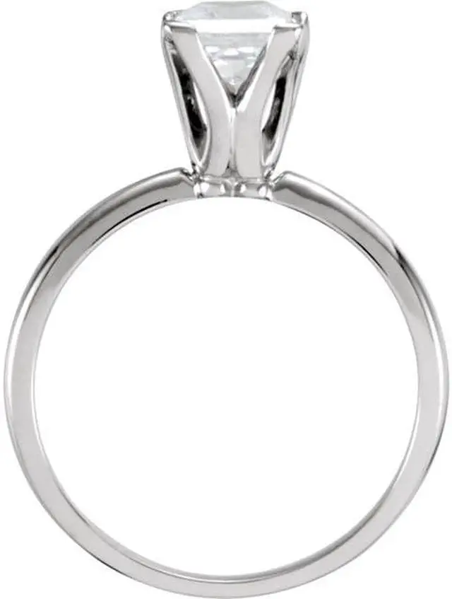 Alt view image 2 of 3 - Princess Diamond Solitaire Engagement Ring 14k White Gold 0.46 Ct, (I Color, VS2 Clarity)