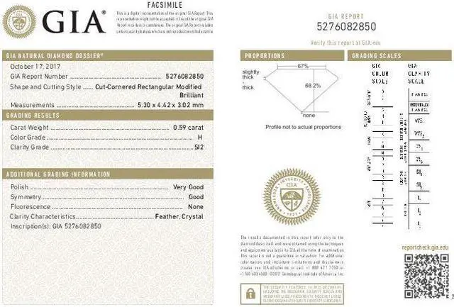 Alt view image 2 of 3 - Radiant Diamond Solitaire Pendant Necklace 14K White Gold (0.59 Ct, H Color, SI2 Clarity) GIA Certified
