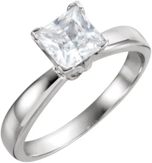 Main image of Princess Diamond Solitaire Engagement Ring 14k White Gold 0.46 Ct, (I Color, VS2 Clarity)