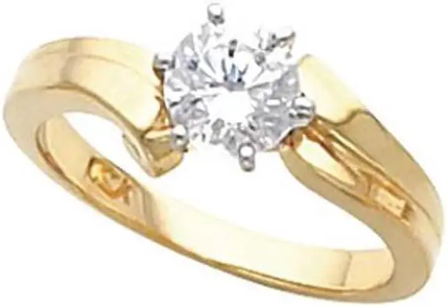 Main image of Round Diamond Solitaire Engagement Ring, 14k Yellow Gold (1.05 Ct, K Color, SI1 Clarity) GIA Certified