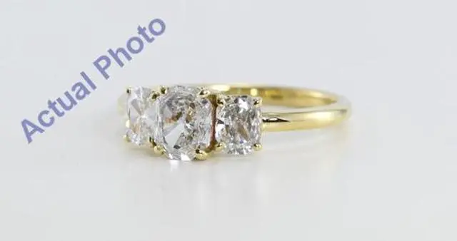 Alt view image 4 of 4 - 18k Yellow Gold Three Stone Radiant Cut Diamond Engagement Ring (1.15 Ct, H Color, VS Clarity)