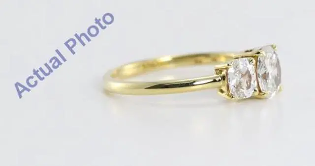 Alt view image 3 of 4 - 18k Yellow Gold Three Stone Radiant Cut Diamond Engagement Ring (1.15 Ct, H Color, VS Clarity)