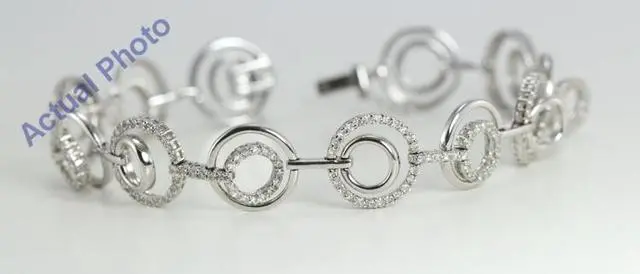 Alt view image 3 of 3 - 18k White Gold Round Cut Modern Style Diamond Fashion Bracelet (2.1 Ct, G Color, SI2 Clarity)