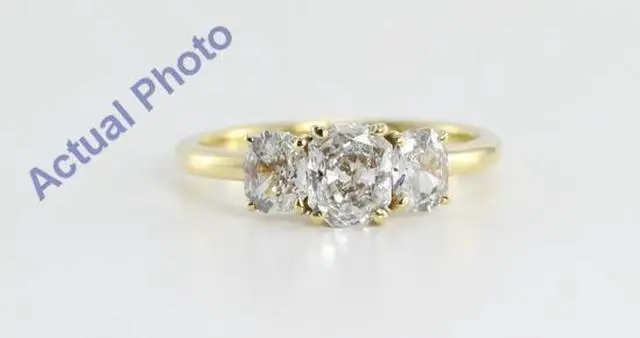 Main image of 18k Yellow Gold Three Stone Radiant Cut Diamond Engagement Ring (1.15 Ct, H Color, VS Clarity)