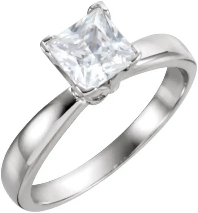 Alt view image 5 of 6 - Princess Diamond Solitaire Engagement Ring, 14k White Gold (0.59 Ct, G Color, VS1 Clarity) GIA Certified