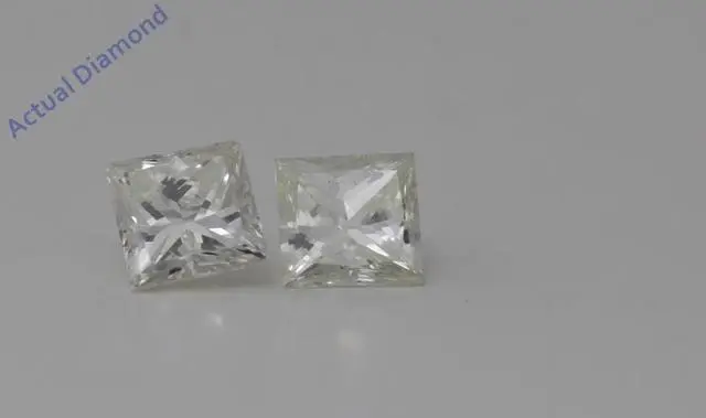 Alt view image 4 of 4 - A Pair of Princess Cut Loose Diamonds (0.64 Ct,J Color,SI2 Clarity)