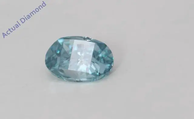 Alt view image 4 of 4 - Oval Millennial Sunrise (Limited Edition) Loose Diamond 0.4 Ct,Bluish Green Irradiated Color,VS Clarity