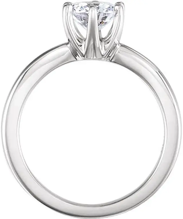 Alt view image 2 of 5 - Round Diamond Solitaire Engagement Ring,14k White Gold (0.58 Ct,D Color,SI1 Clarity) GIA Certified