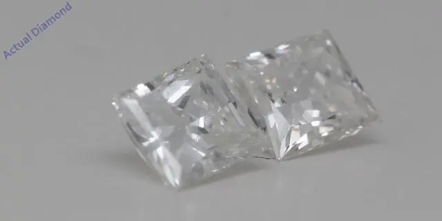 Alt view image 3 of 4 - A Pair of Princess Cut Loose Diamonds (0.7 Ct,I Color,SI2 Clarity)