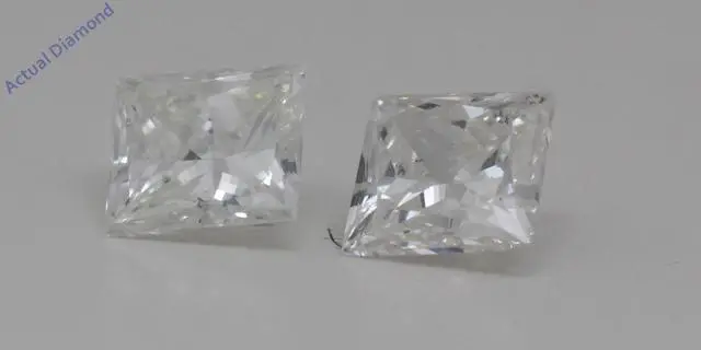 Alt view image 4 of 4 - A Pair of Princess Cut Loose Diamonds (0.7 Ct,I Color,SI2 Clarity)