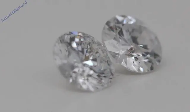 Alt view image 3 of 4 - A Pair of Round Cut Loose Diamonds (0.56 Ct,G Color,I1 Clarity)