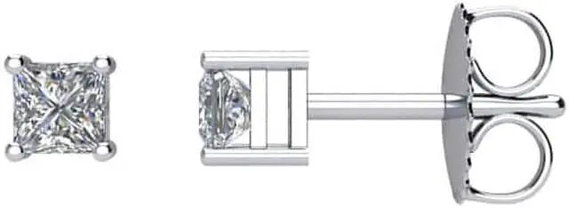 Main image of Round Diamond Stud Earrings 14k White Gold (0.56 Ct,G Color,I1 Clarity)