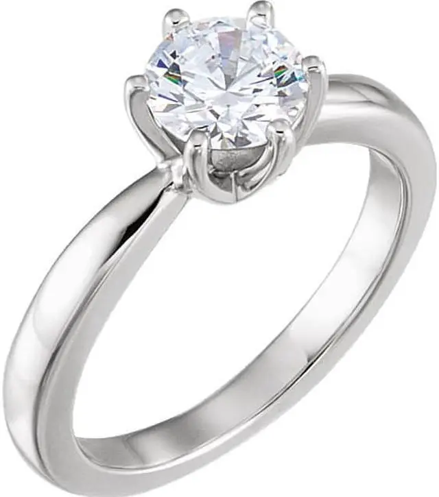 Main image of Round Diamond Solitaire Engagement Ring,14k White Gold (0.58 Ct,D Color,SI1 Clarity) GIA Certified