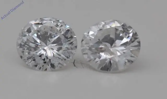 Alt view image 4 of 4 - A Pair of Round Cut Loose Diamonds (0.56 Ct,G Color,I1 Clarity)