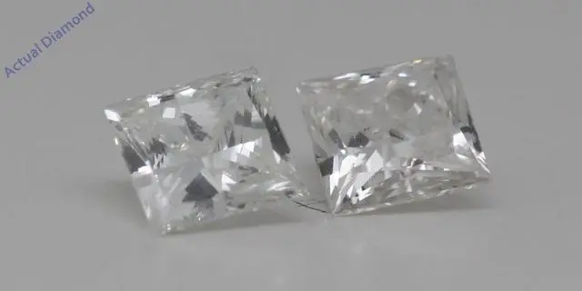 Alt view image 2 of 4 - A Pair of Princess Cut Loose Diamonds (0.7 Ct,I Color,SI2 Clarity)