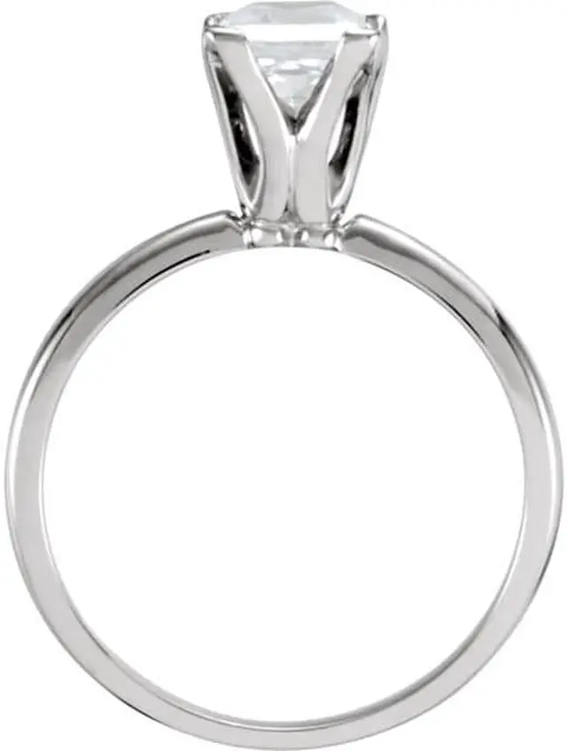 Alt view image 6 of 6 - Princess Diamond Solitaire Engagement Ring, 14k White Gold (0.59 Ct, G Color, VS1 Clarity) GIA Certified